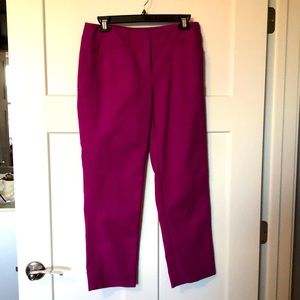 White House Black Market pants, size 6 regular, slim ankle, fuchsia